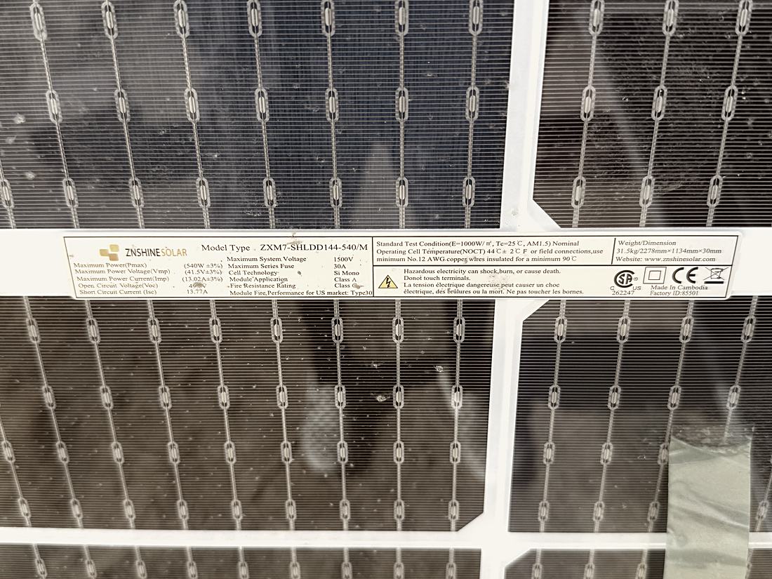 ZNShine module in the array