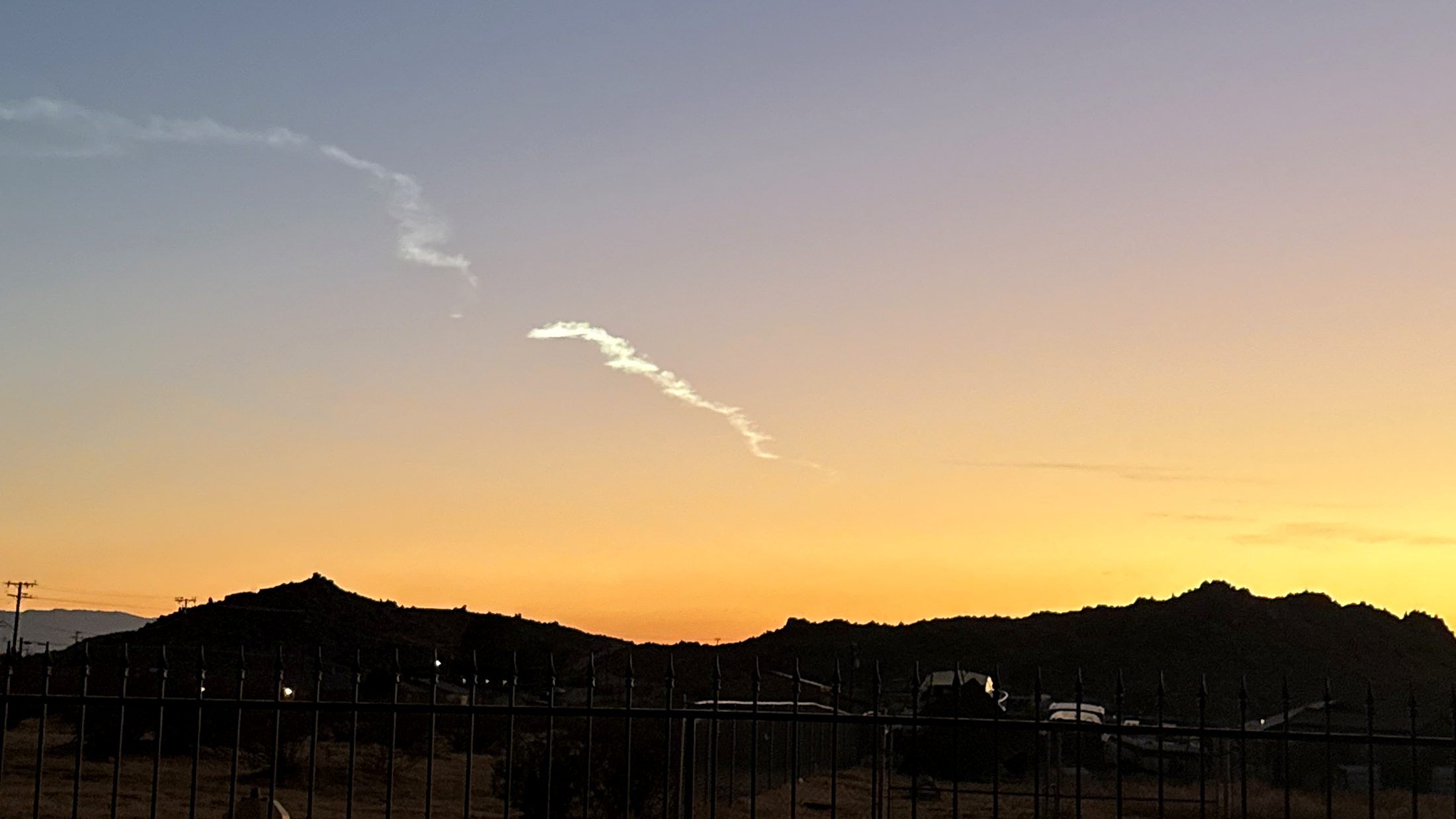 Sunset over the ridgeline, Apple Valley, California